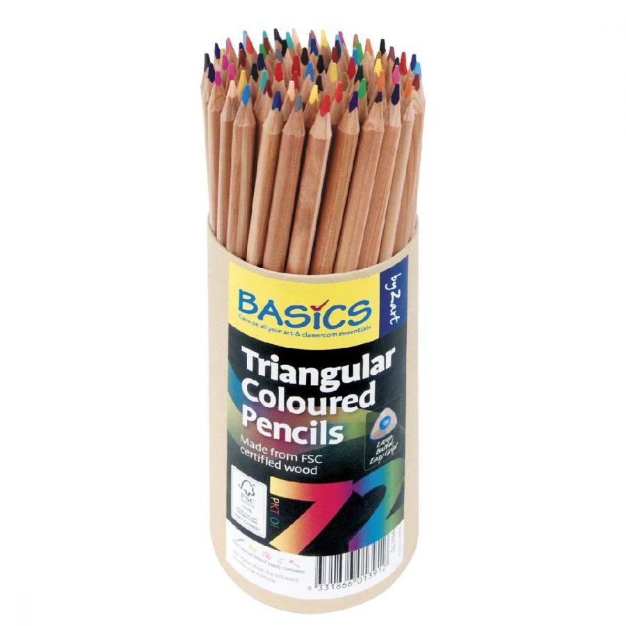 Coloured Triangular Pencils (72pcs)