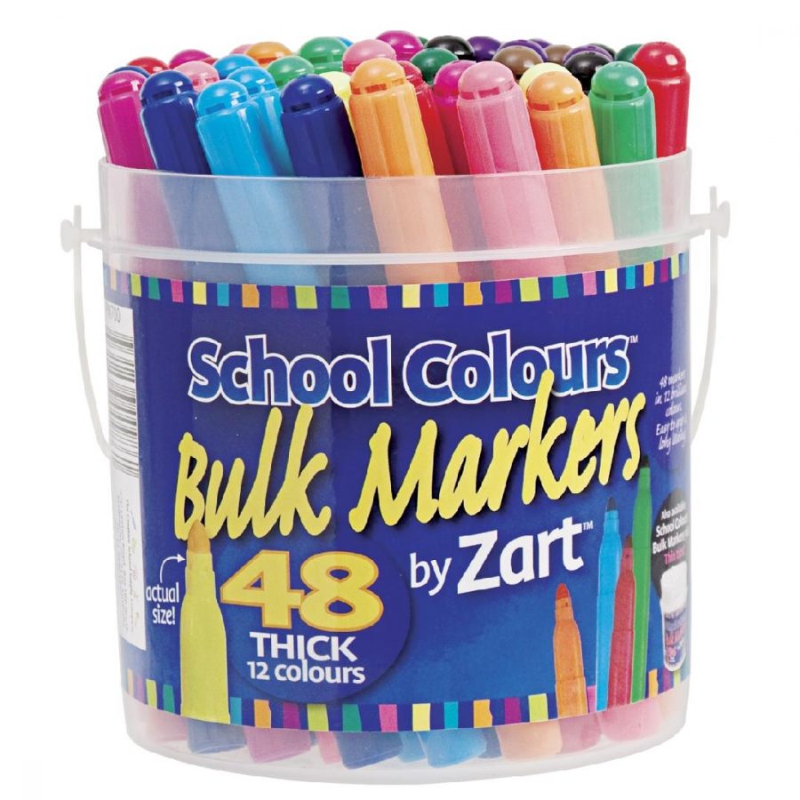 Coloured Thick Markers (Tub of 48)