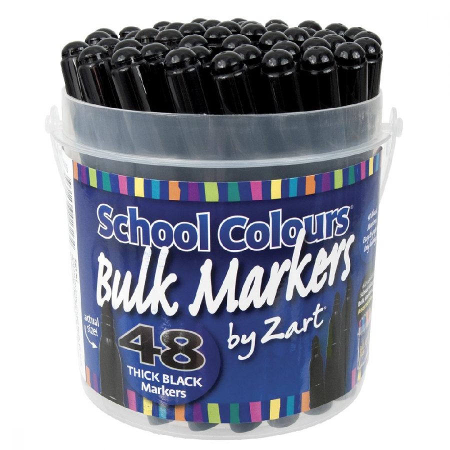 Black Thick Markers (Tub of 48)