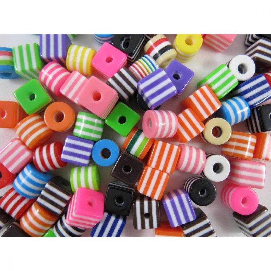 Cube & Cylinder Beads (100g)