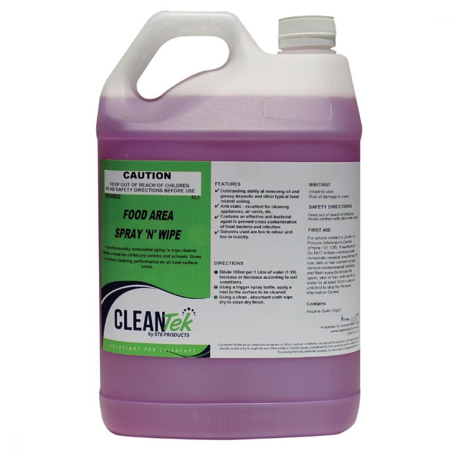 CleanTek Food Area Spray & Wipe (5L)