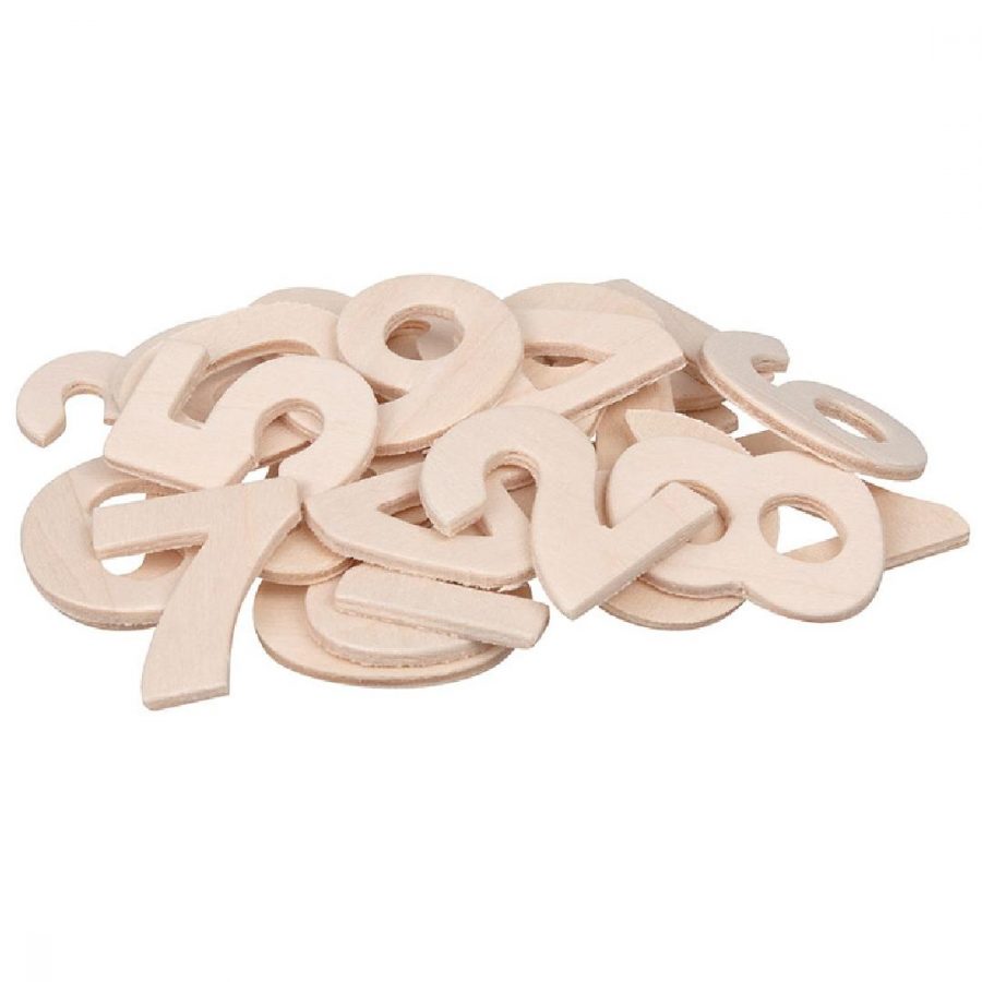 Natural Wooden Numbers (30pcs)