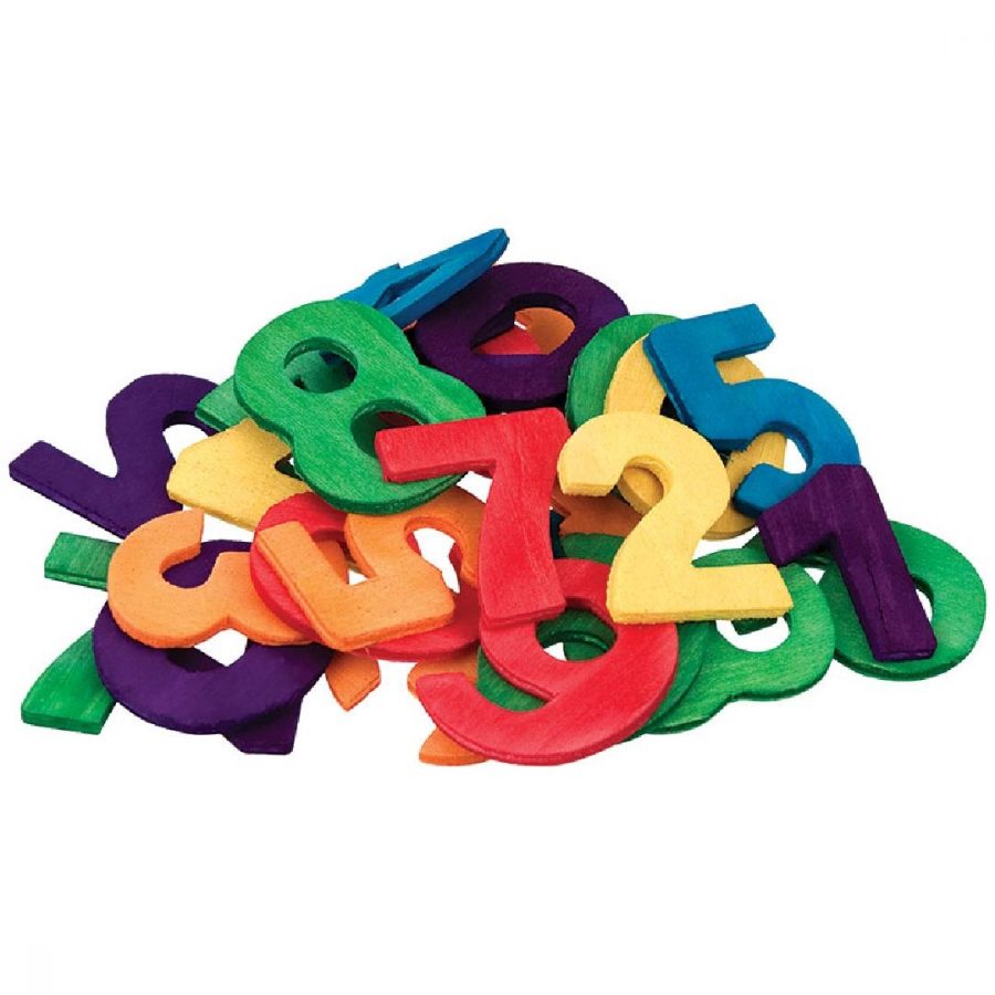 Coloured Wooden Numbers (30pcs)