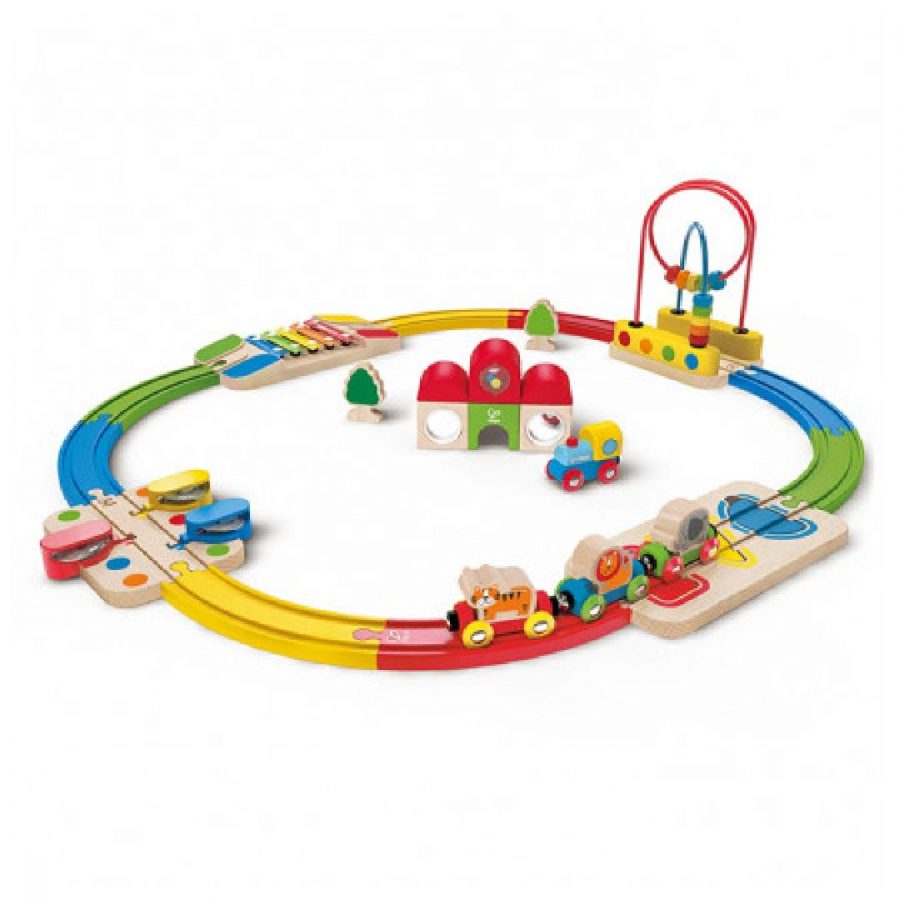 Hape Rainbow Route Railway & Station Set