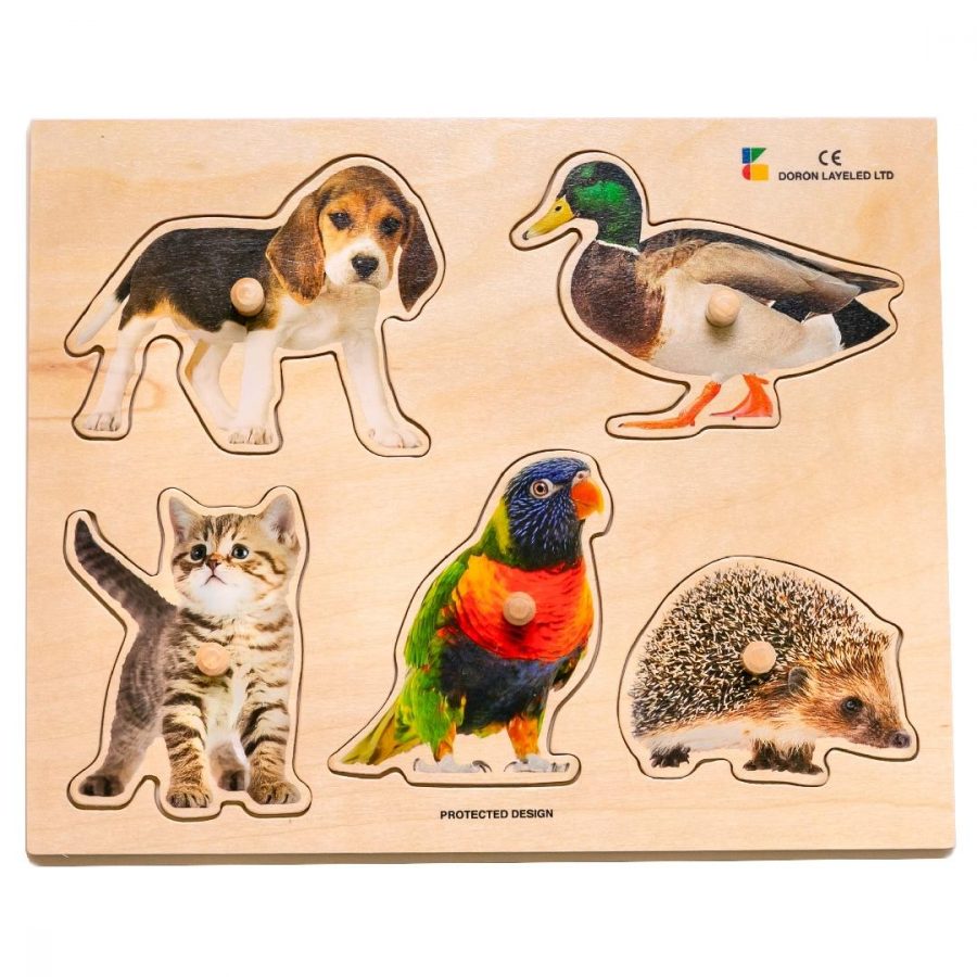 Real Animals 5 in 1 Peg Puzzle