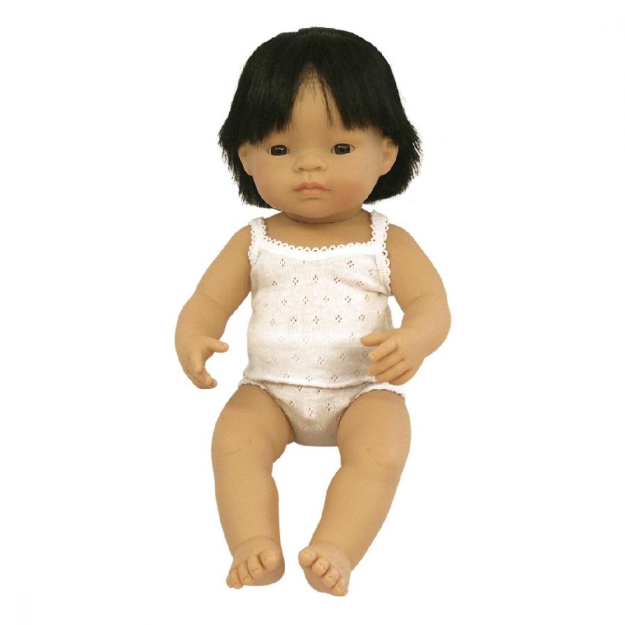 Asian Boy Doll with Hair 38cm