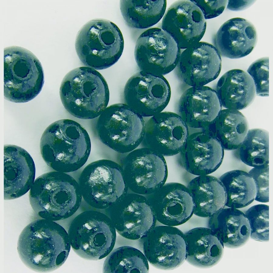 Round Wooden Beads Black Small (100pcs)