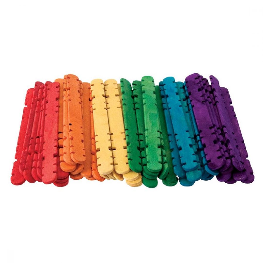Coloured Wooden Construction Sticks (150pcs)
