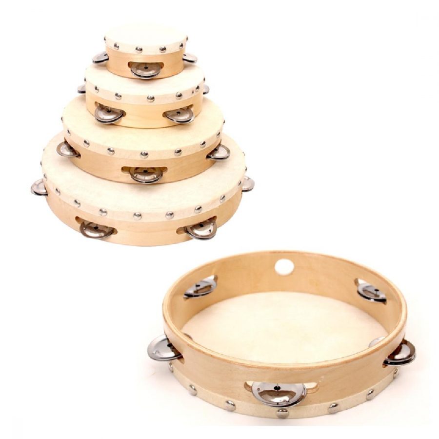 Wooden Tambourine with Head