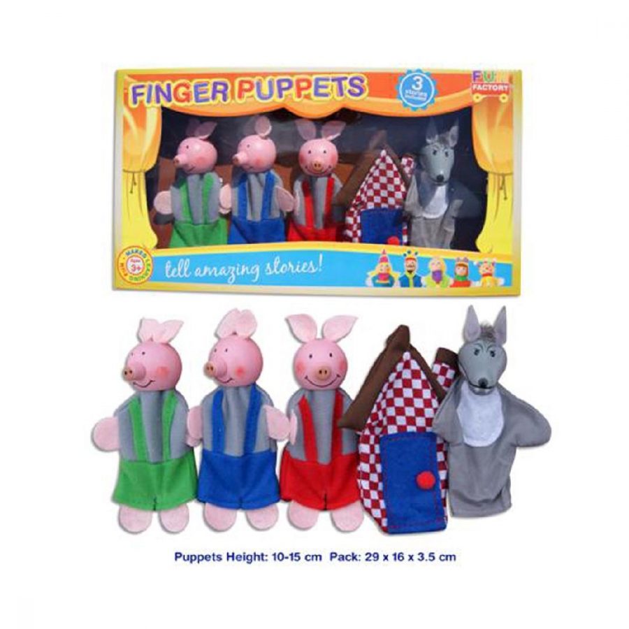 Three Little Pigs Finger Puppets with Storybook (6pcs)