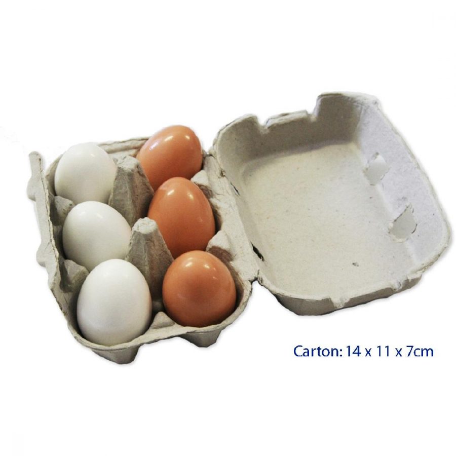 Wooden Eggs in Carton (6pcs)