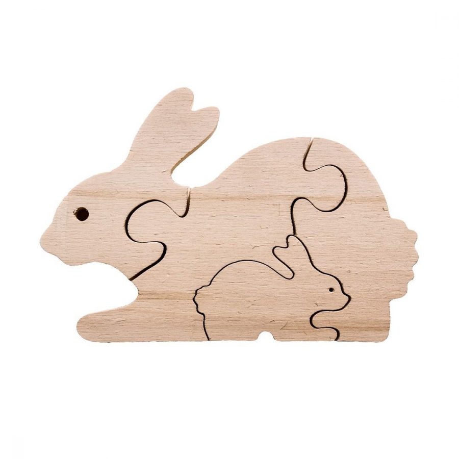 Wooden Rabbit Baby Puzzle