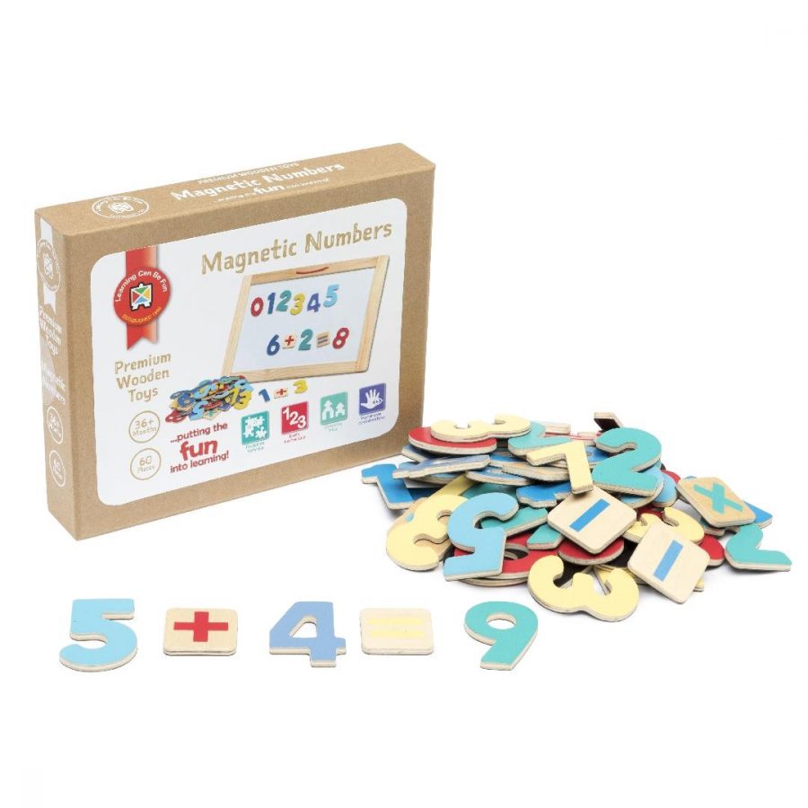 Premium Wooden Toys Magnetic Numbers (Set of 60)