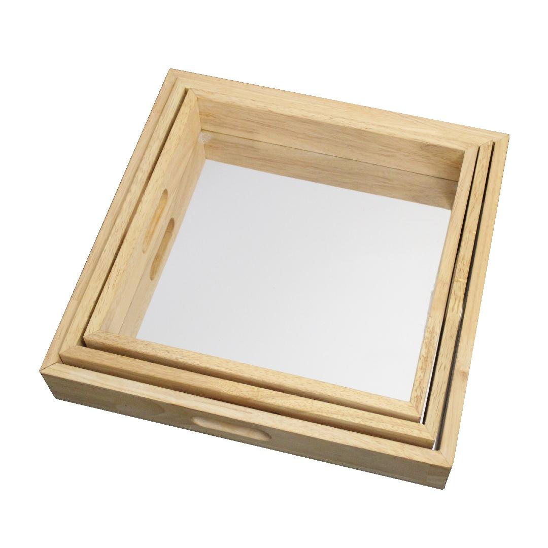 Wooden Square Mirror Trays (3pcs) - Step4