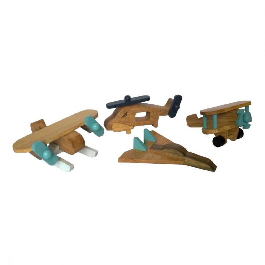 Natural Timber Aircraft Set (4pcs)