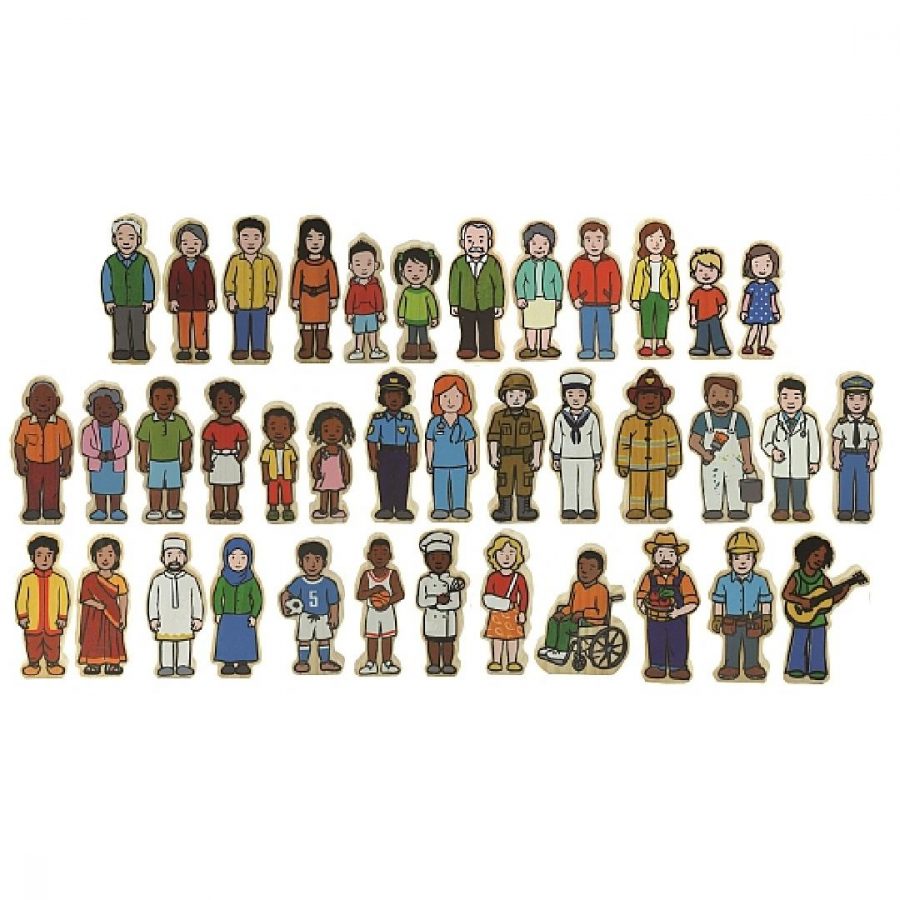 Wooden Multicultural People (38pcs)