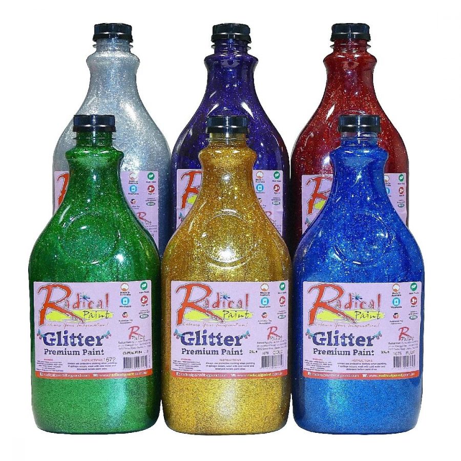 Glitter Paint 2 Litre Set (6pcs)