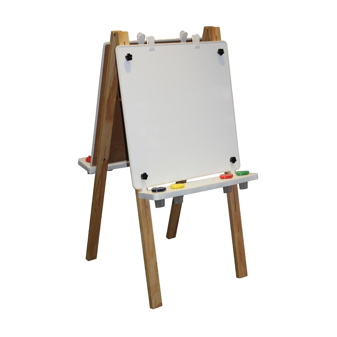 Natural Double Easel Magnetic Whiteboard