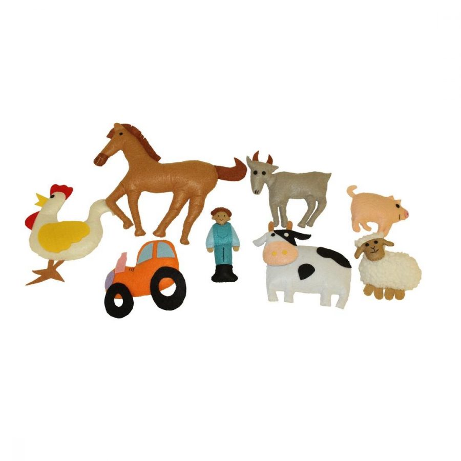 3D Felt Farm Animals (8pcs)