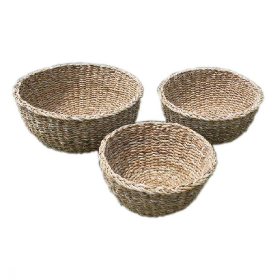 Round Seagrass Bowls (Set of 3)