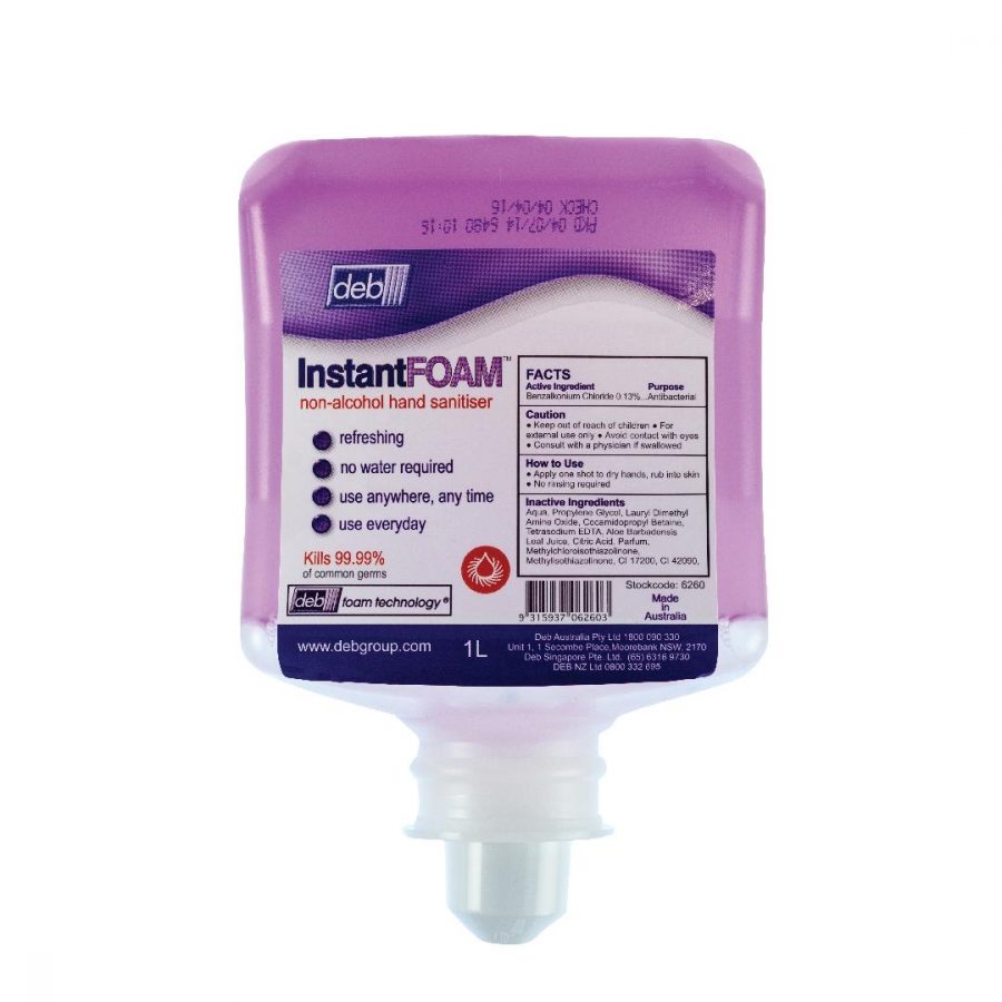 Deb InstantFoam Non Alcohol Sanitizer (6x1L Cart)