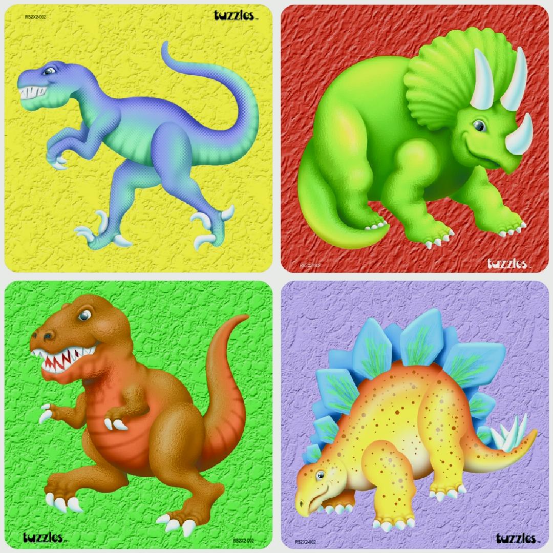 Dinosaur Raised Puzzles (Set of 4)