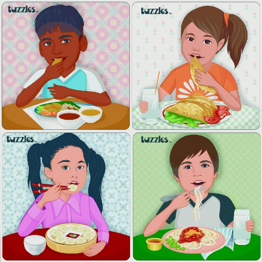 Multicutural Meals Raised Puzzles (Set of 4)