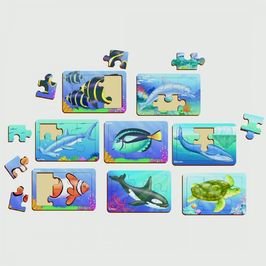 Sealife Flat Puzzles (Set of 8)