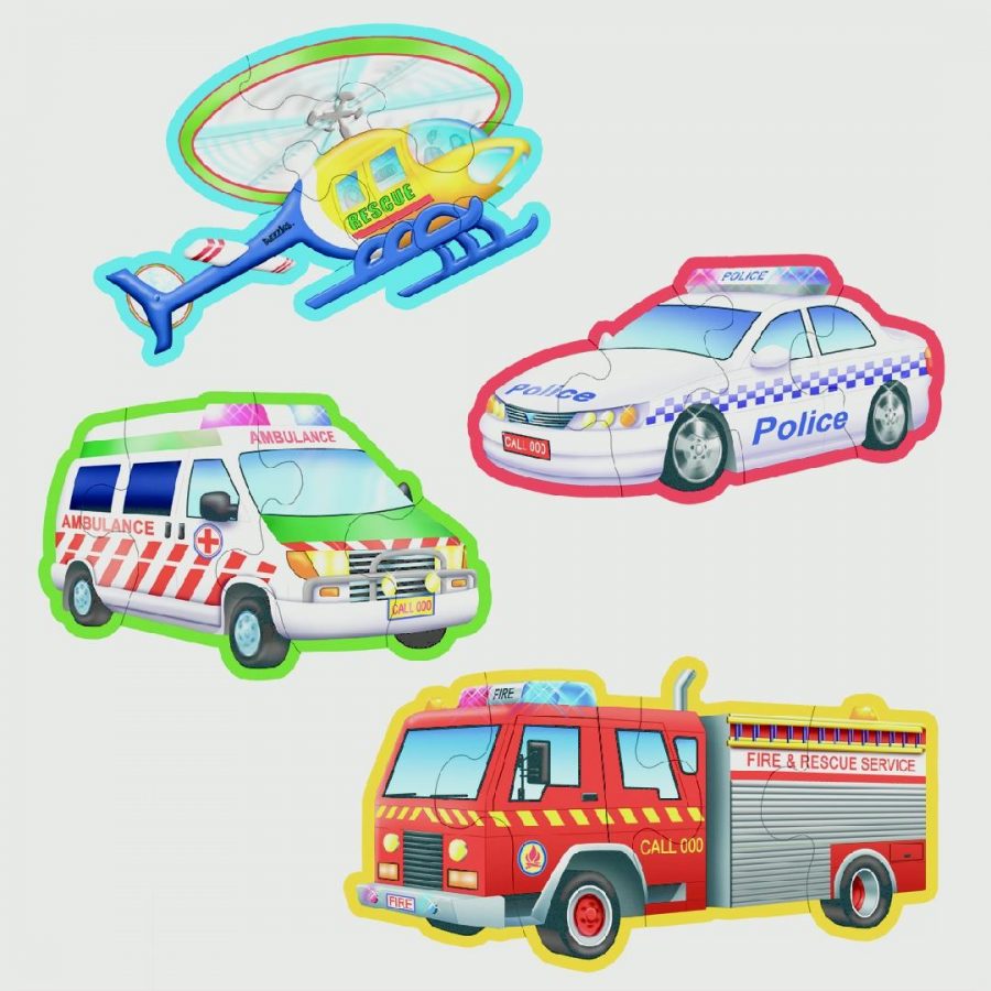Emergency Vehicles Table Puzzles (Set of 4)