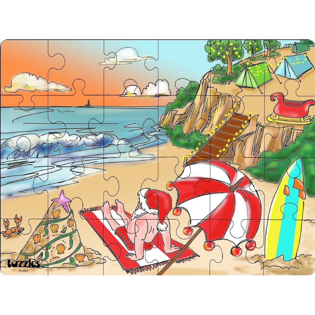 Santa at the Beach Puzzle (24pcs)