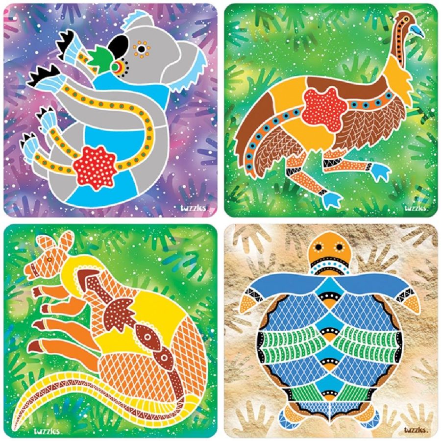 Aboriginal Art Raised Puzzles (Set of 4)