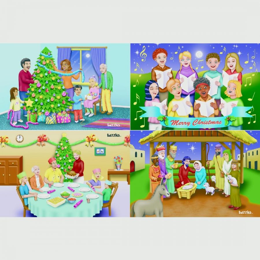 Christmas Activities Puzzles (Set of 4)