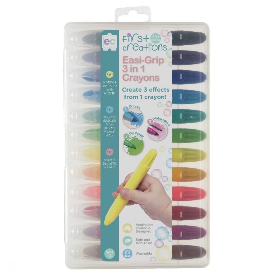 Easi-Grip 3 in 1 Crayons (12pcs)