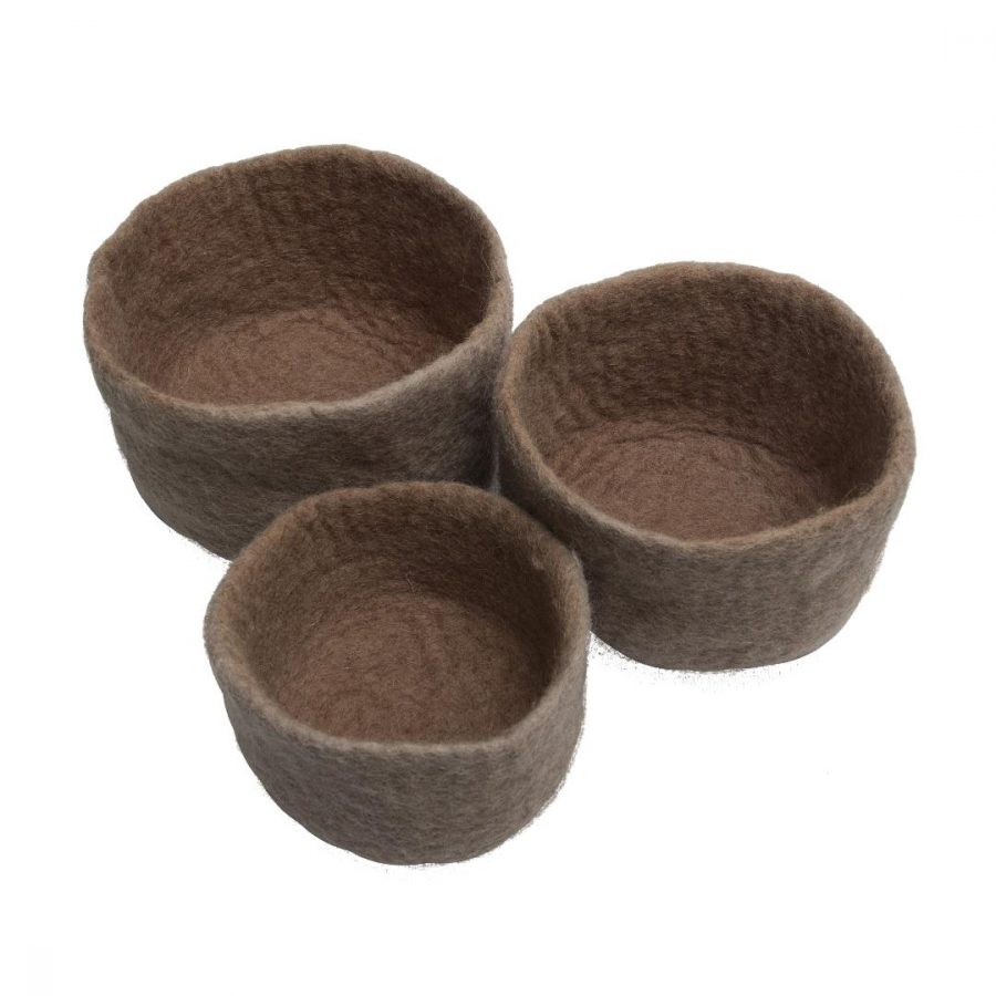 Grey Felt Nesting Bowls (3pcs)