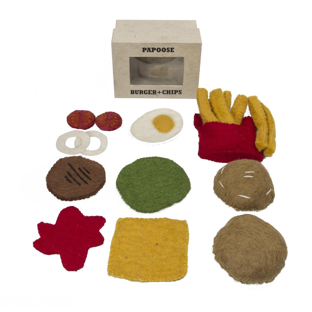 Felt Burger & Chips Set (18pcs)