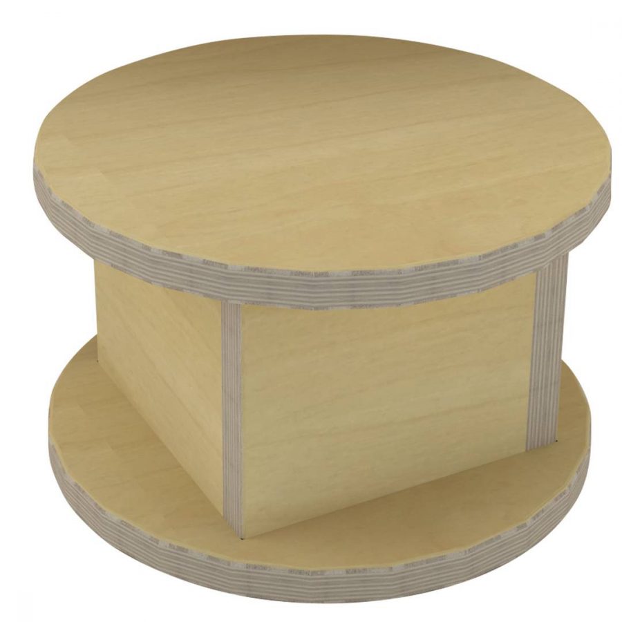 Birchwood Mushroom Stool 15cmH