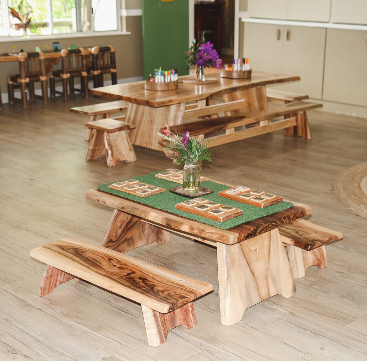 Grangewood Timber 90cm Table Setting with 2 Benches