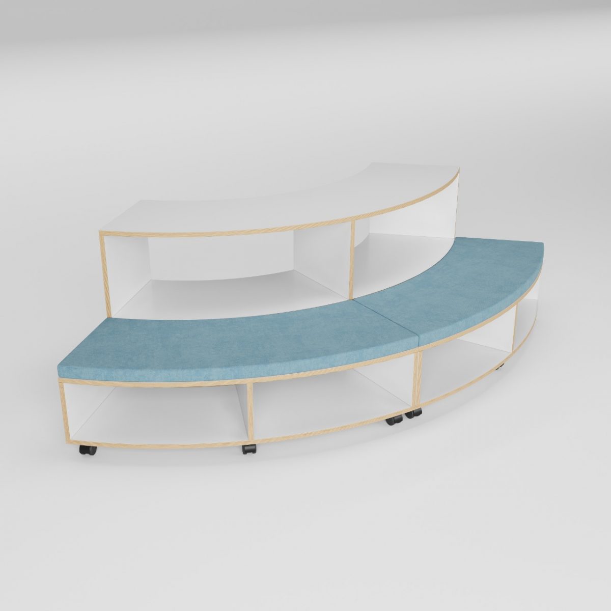 FlexaDesign Curved Storage and Exterior Ottoman Bench