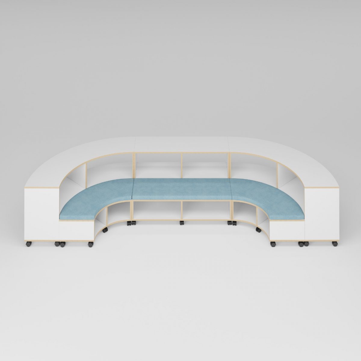 FlexaDesign Curved Storage and Interior Ottoman Bench