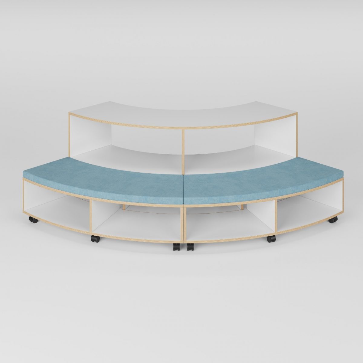 FlexaDesign Curved Storage and Exterior Ottoman Bench
