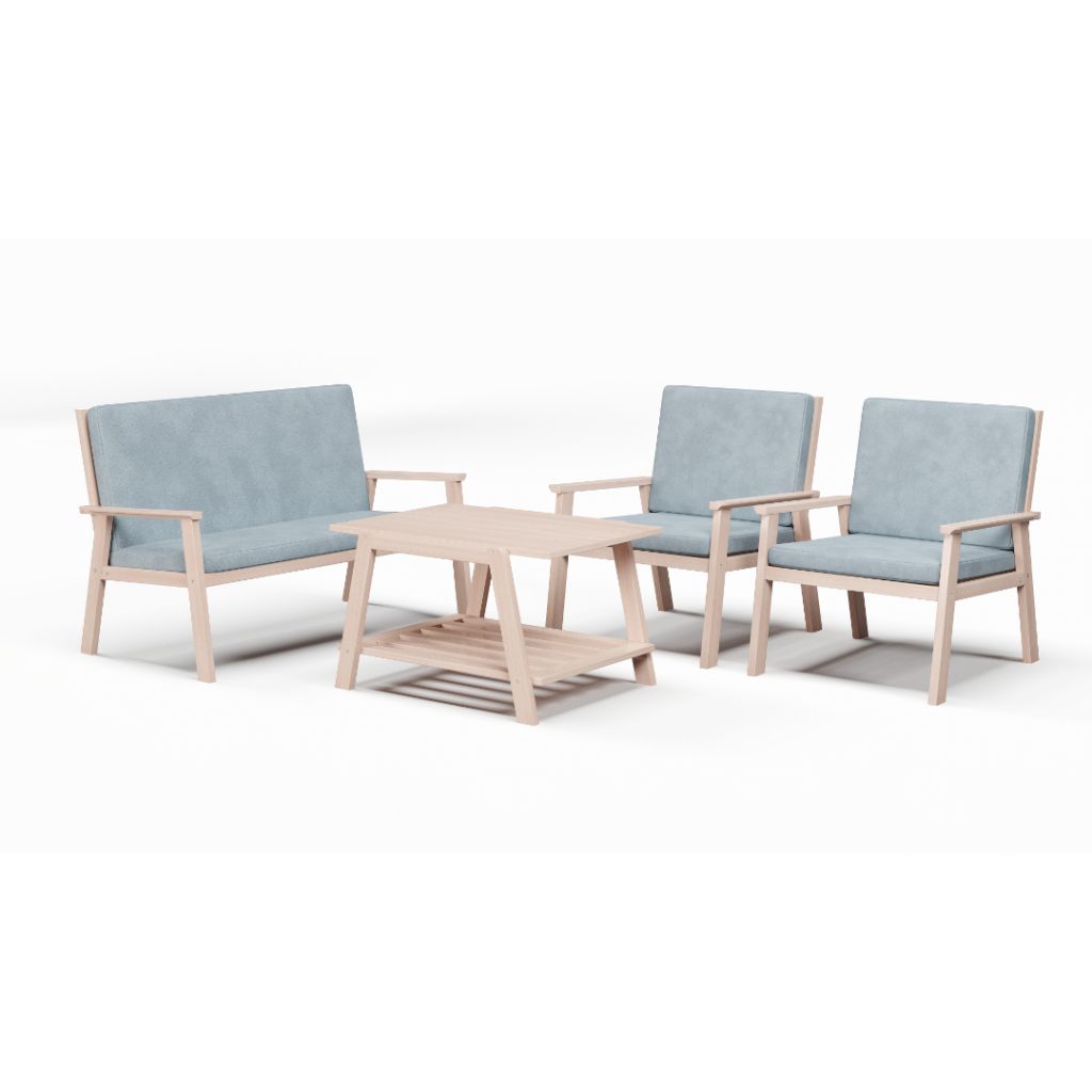 Scandi Childrens Sofa Set Grey (4pcs) - Step4