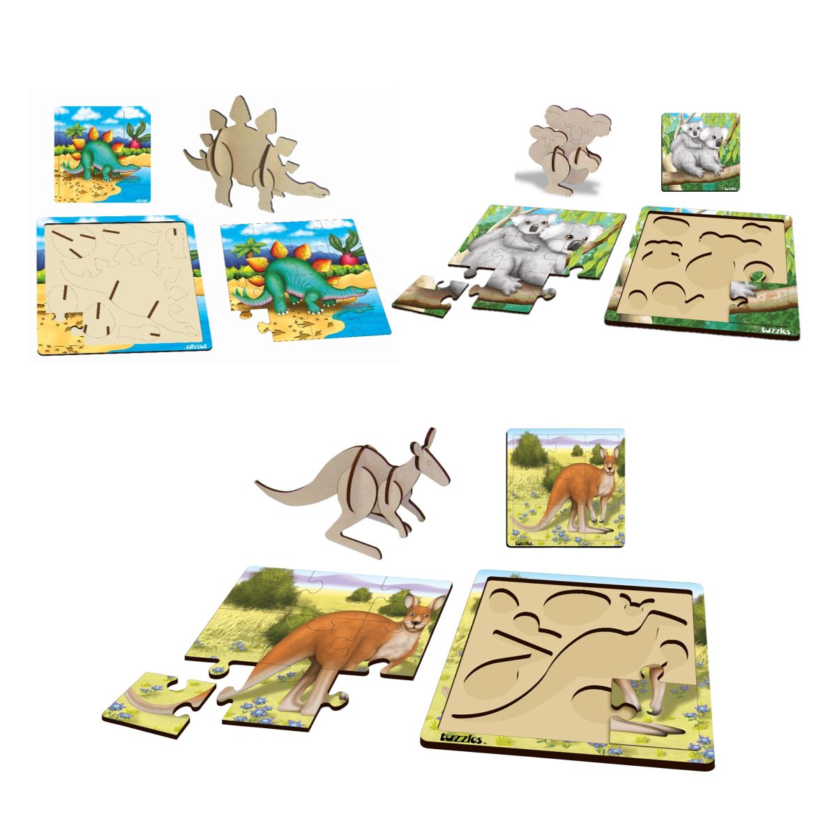 Layered Animal Puzzles (Set of 3)