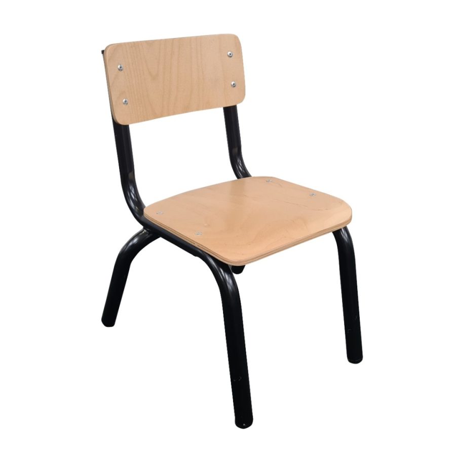 Premium Classic Natural Chair Black Frame
