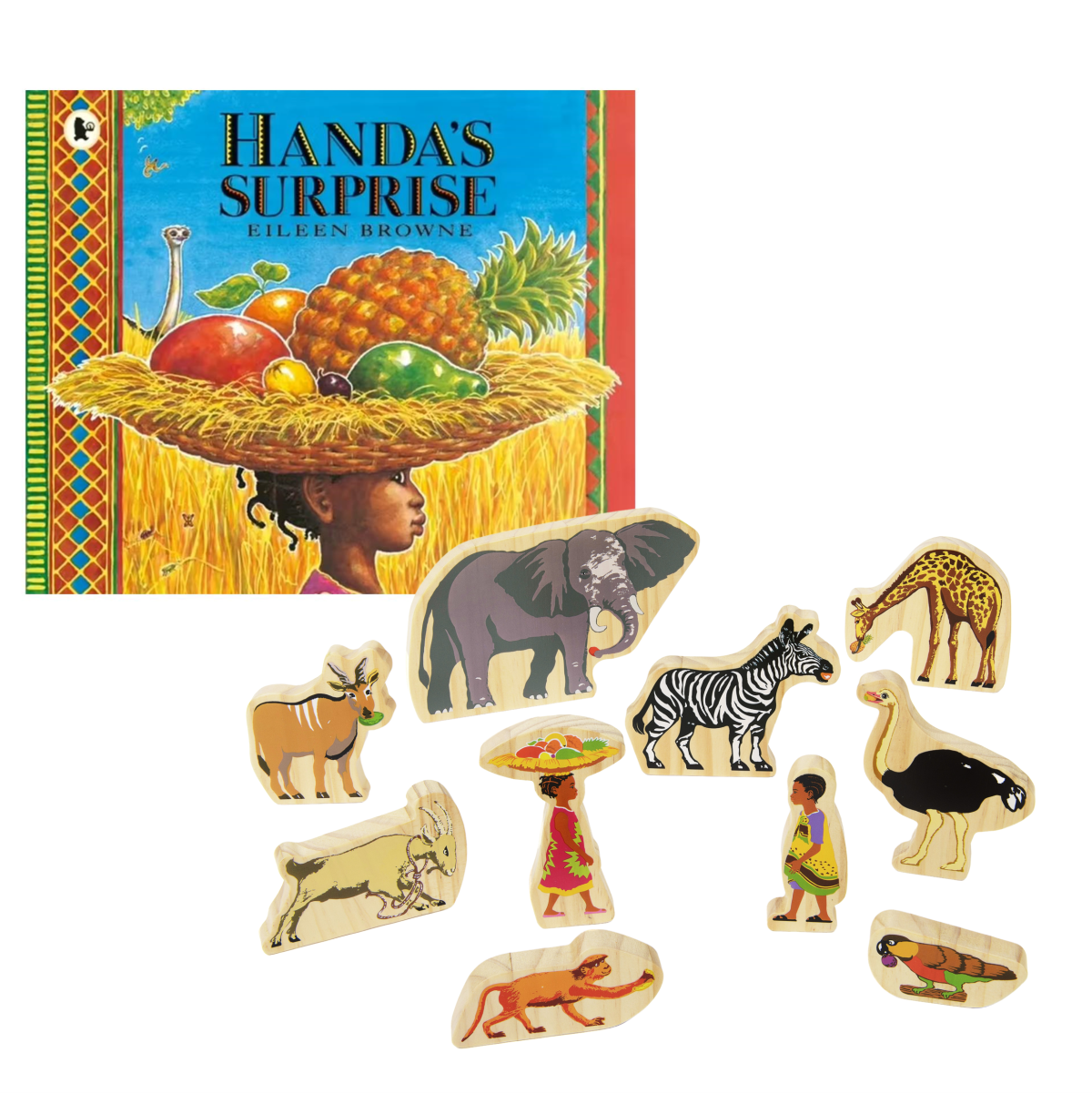 Handa's Surprise Book and Wooden Character Set