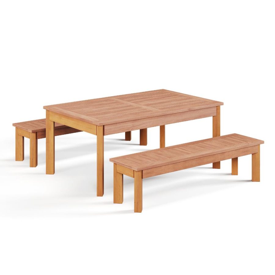 Willow Outdoor Table & Bench Set (3pcs)
