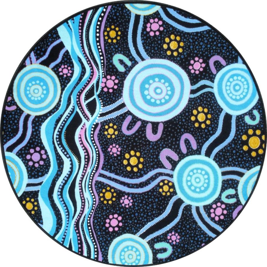 Aboriginal Art 'Our Strength' Rug - 2m dia