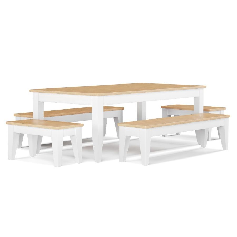 Bowral Table and Bench Set (5pcs) - Contemporary