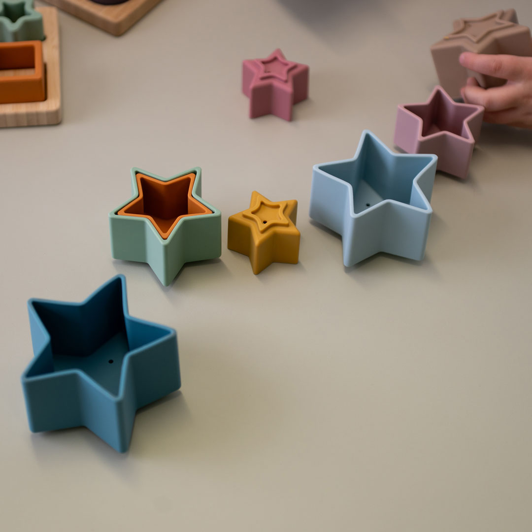 Silicone Star Stacking Cups - Neutral - Step4 Silicone Star Stacking Cups - Neutral