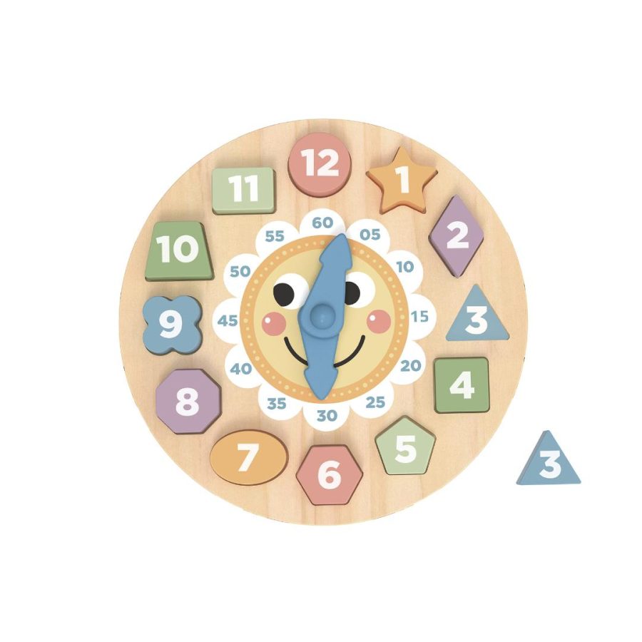 Wooden Clock Shape Sorter