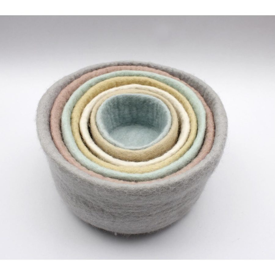 Pastel Felt Nesting Bowls (7pcs)